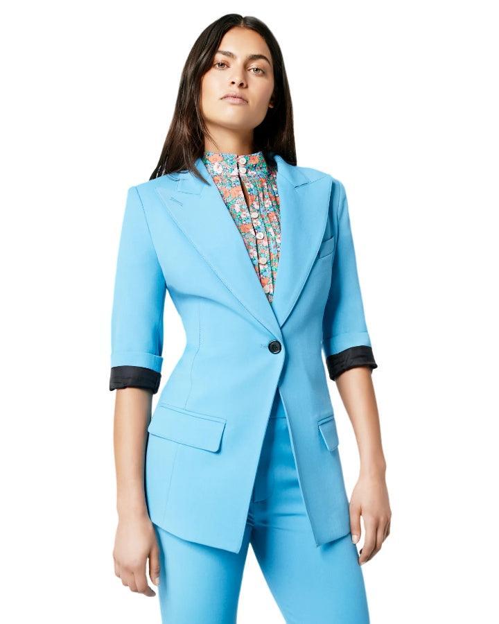 SMYTHE 3 4 Sleeve Blazer in Cornflower Blue 8