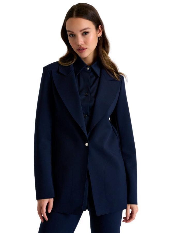 Navy long outlet blazer womens