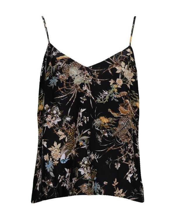 L'Agence Jane Silk Black Tapestry Junge Camisole