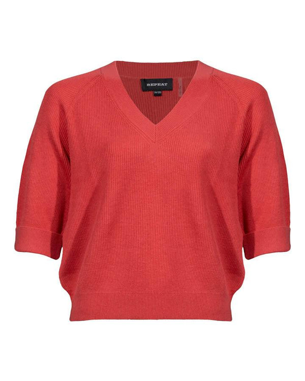 Repeat Cotton Cashmere Blend Rib Knit Sweater