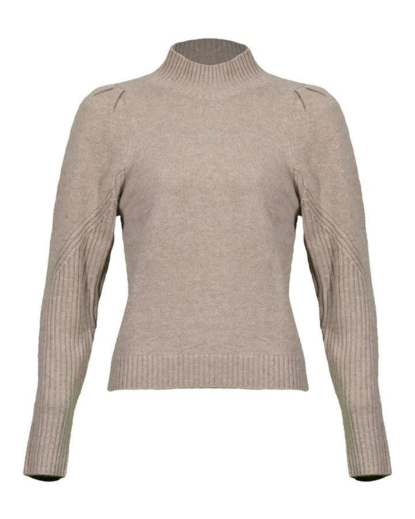 Repeat Mock Neck Puff Sleeve Cashmere Sweater