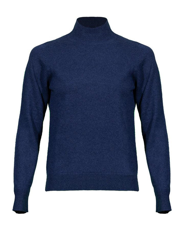 Repeat Mock Neck Cashmere Sweater Navy