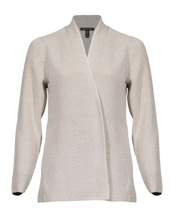 Eileen Fisher Cotton Crepe Open Cardigan