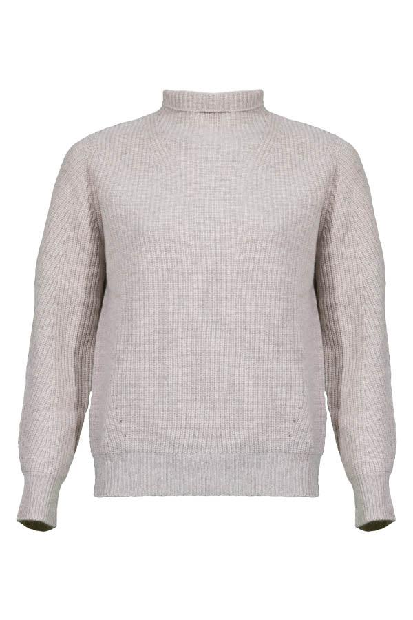 Kinross Cashmere Fashioned Cashmere Funnel Neck Pullover