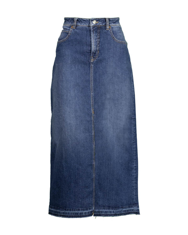 Cambio Hailey Slit Denim Jean Midi Skirt