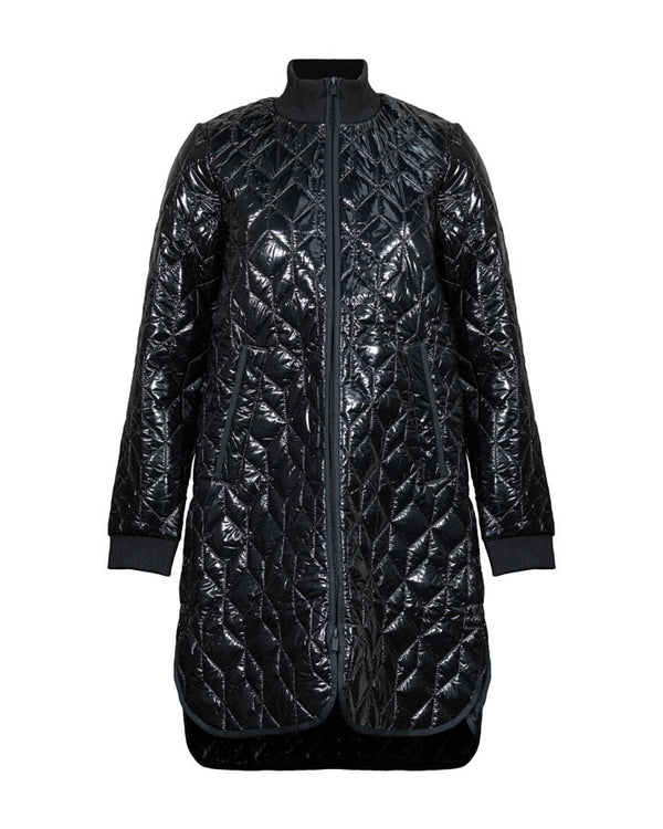 Ilse Jacobsen Glossy Long Quilted Jacket