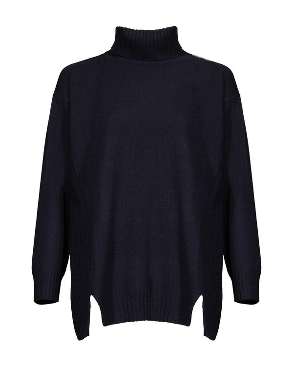 Tonet Pattern Mix Knit Turtleneck Pullover