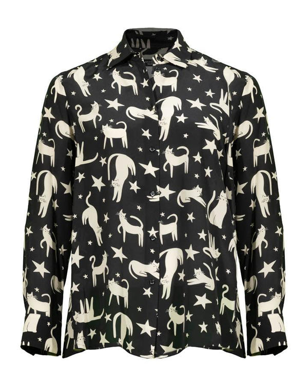 Max Mara Weekend Tabella Print Silk Blouse