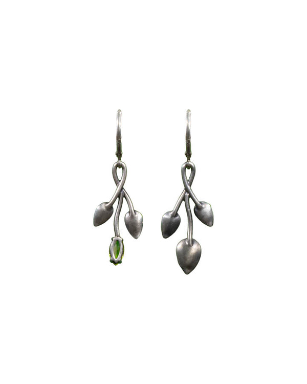 Karyn Chopik Sterling Silver Mismatch Leaf Drop Earrings