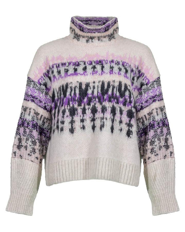 Marc Cain Deep Plum Pattern Sweater