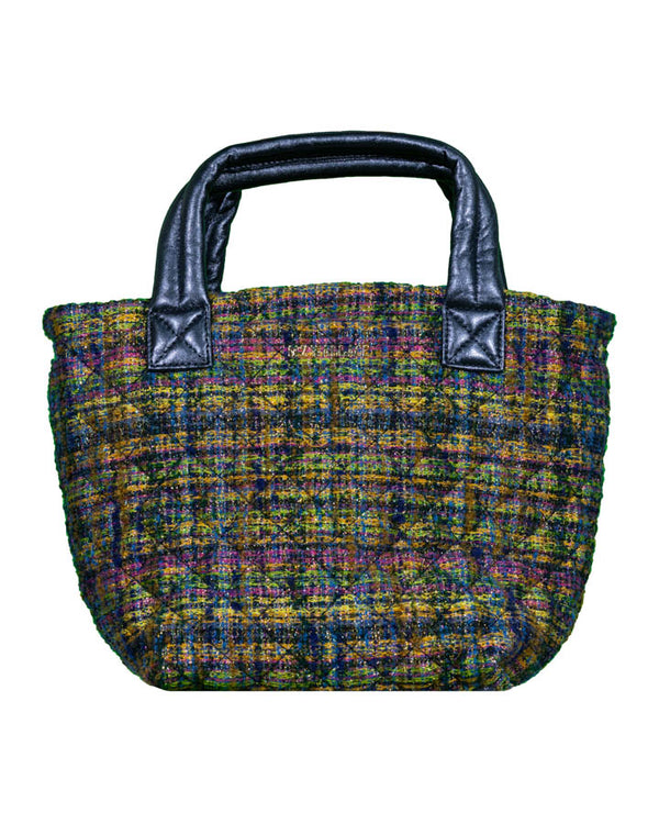 MZ Wallace Gold Multi Tweed Mini Metro Tote Deluxe Bag