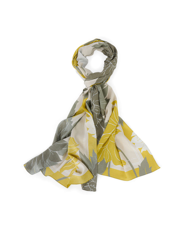 Marc Cain Floral Lurex Detail Scarf