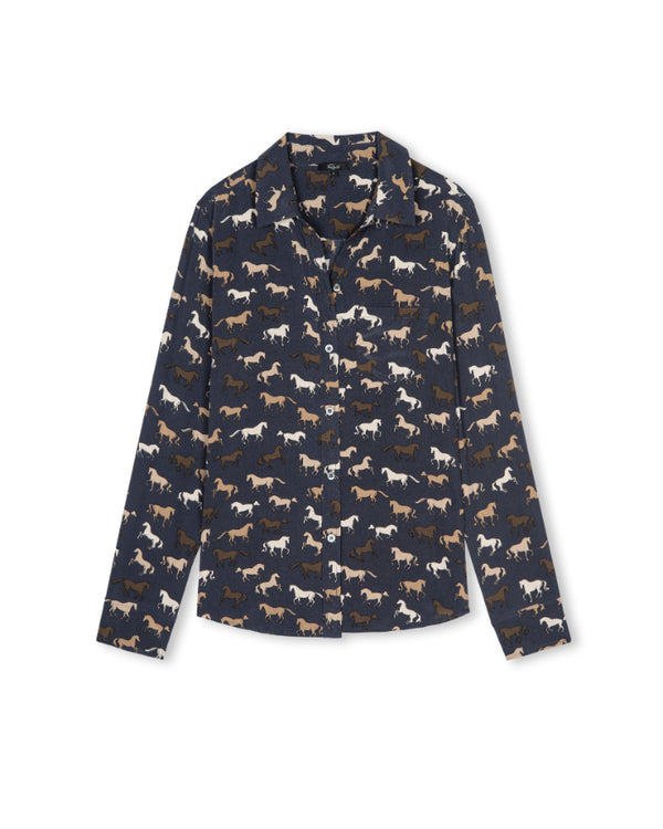 Rails Kate Silk Horses Print Shirt