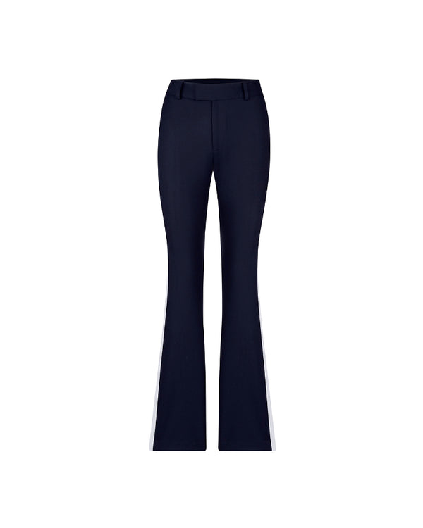 Smythe Tux White Stripe Bootcut Navy Pant