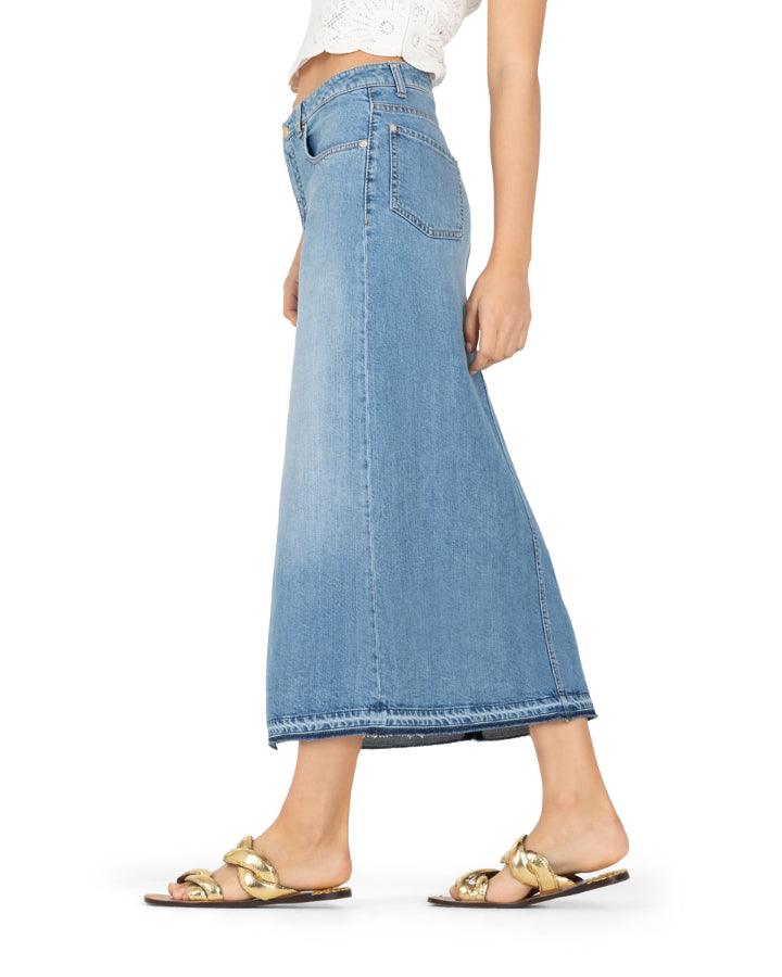 Cambio Hailey Denim Midi Skirt