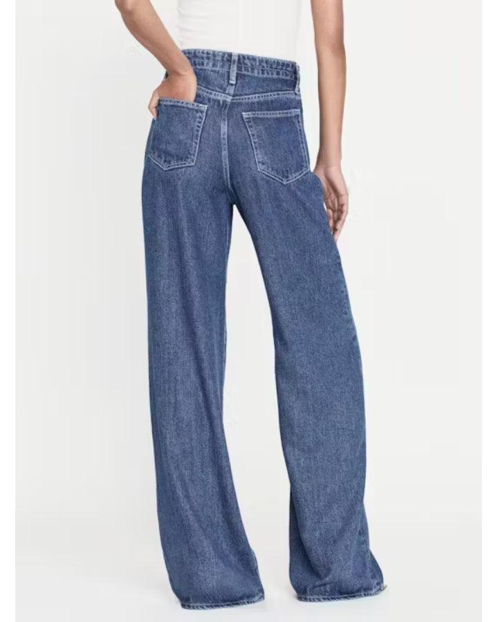 Frame Drawstring Wide Leg Jeans