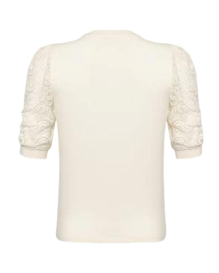 Frame Frankie Lace Sleeve Tee