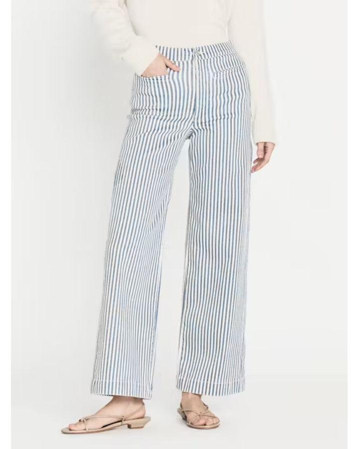 Frame Tailored Nautical Striped Trouser