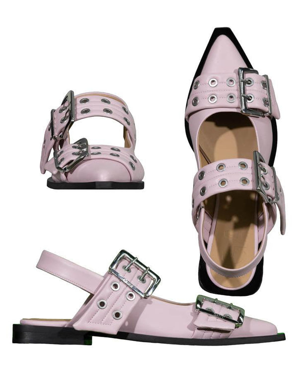 Ganni Feminine Buckle Ballerina Sandal