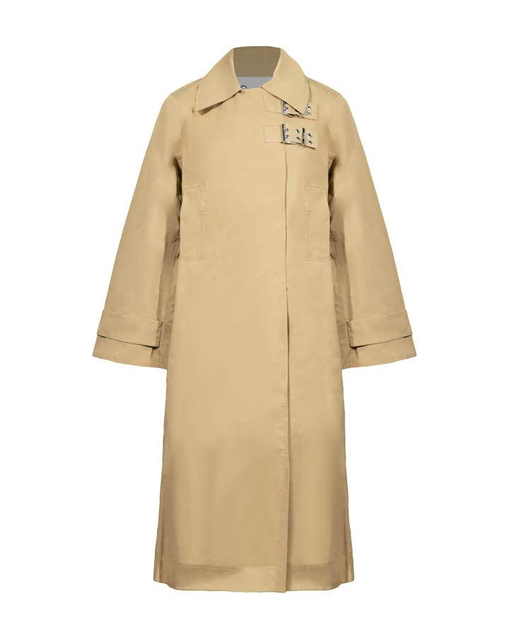 Ganni Twill Buckle Coat