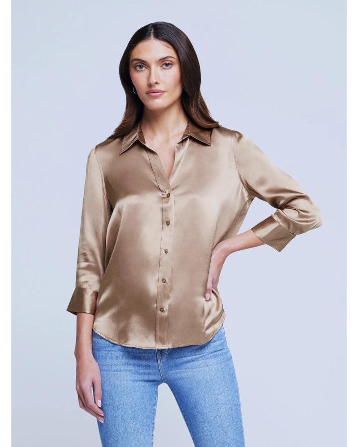 L'Agence Dani 3/4 Sleeve Silk Blouse