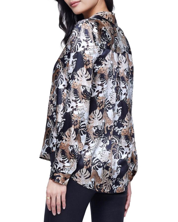 L'Agence Tyler Holly Black Panther Jungle Blouse