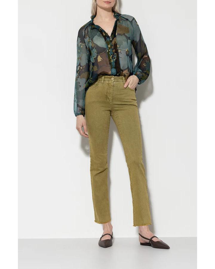 Luisa Cerano Twill Denim Kick Flare Pant