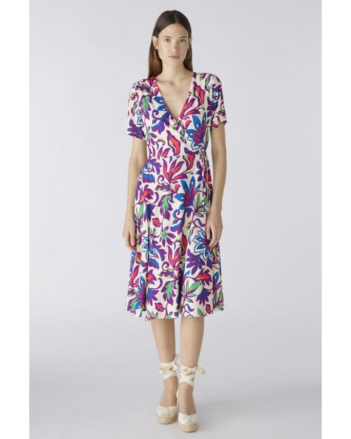 Oui Floral Wrap Style Dress