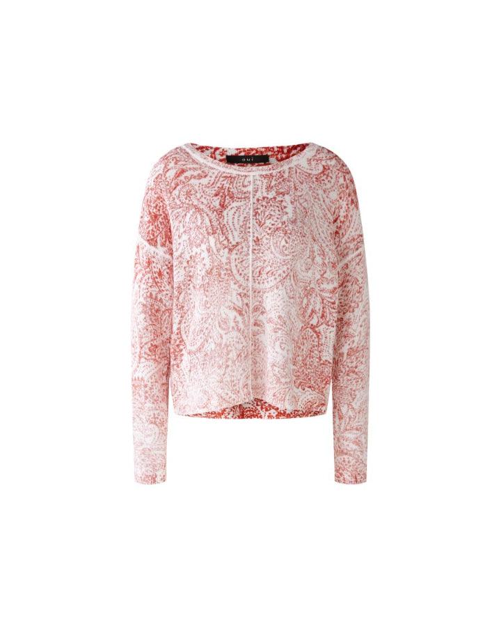 Oui Inside Out Paisley Pullover