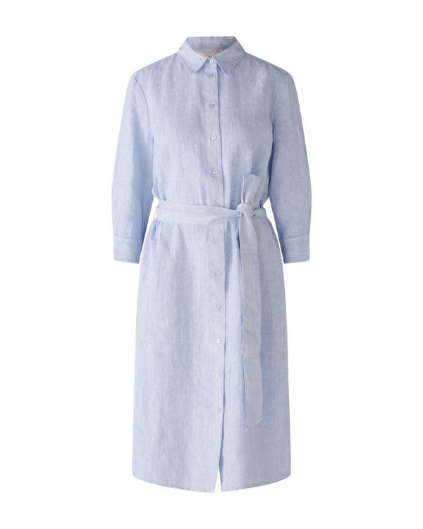 Oui Linen Button Front Shirt Dress