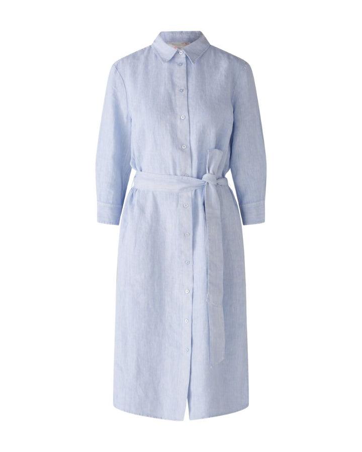 Oui Linen Button Front Shirt Dress