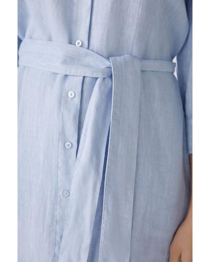 Oui Linen Button Front Shirt Dress