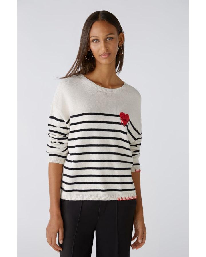 Oui Loads of Love Stripe Pullover