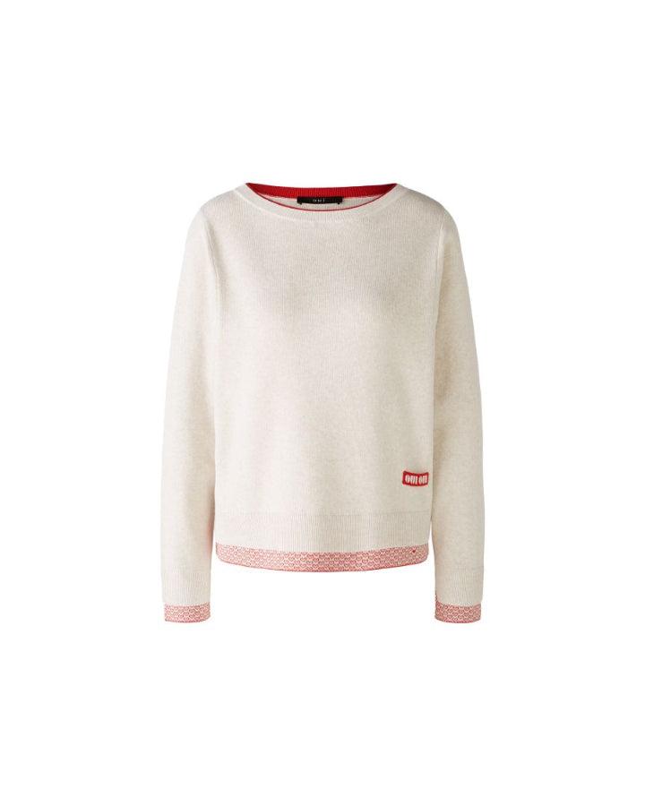 Oui Mini Heart Trim Pullover