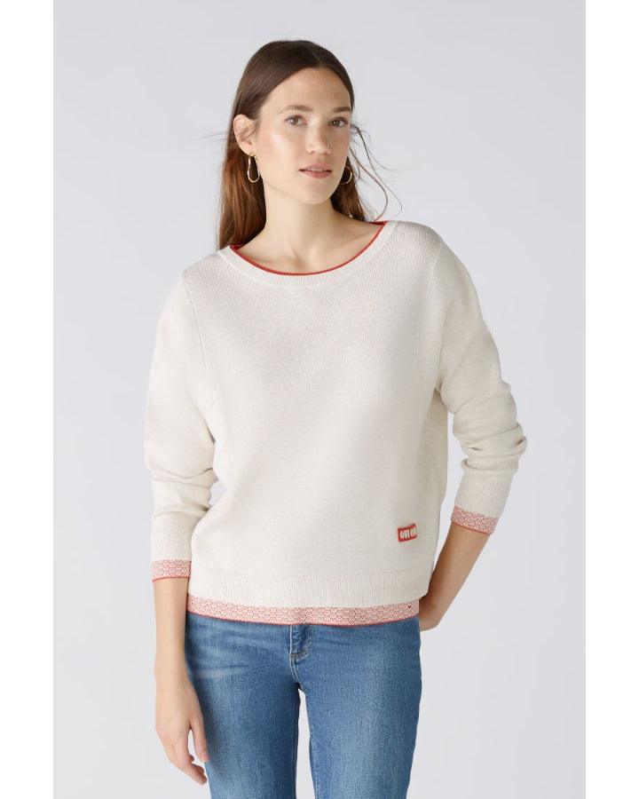 Oui Mini Heart Trim Pullover