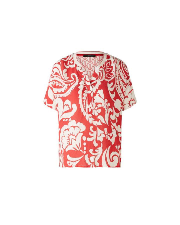 Oui Paisley Heart Print Top