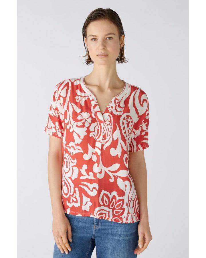 Oui Paisley Heart Print Top