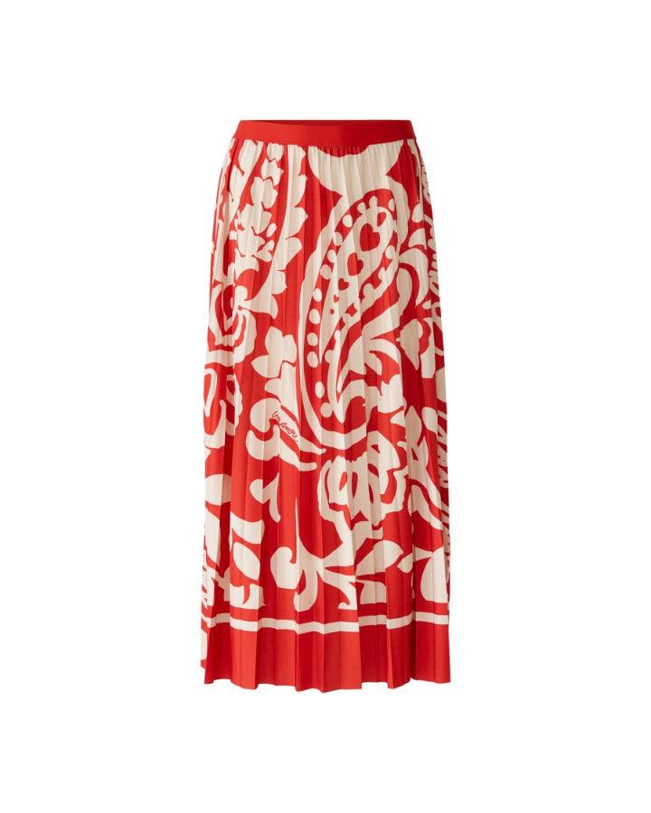 Oui Paisley Print Pleated Skirt