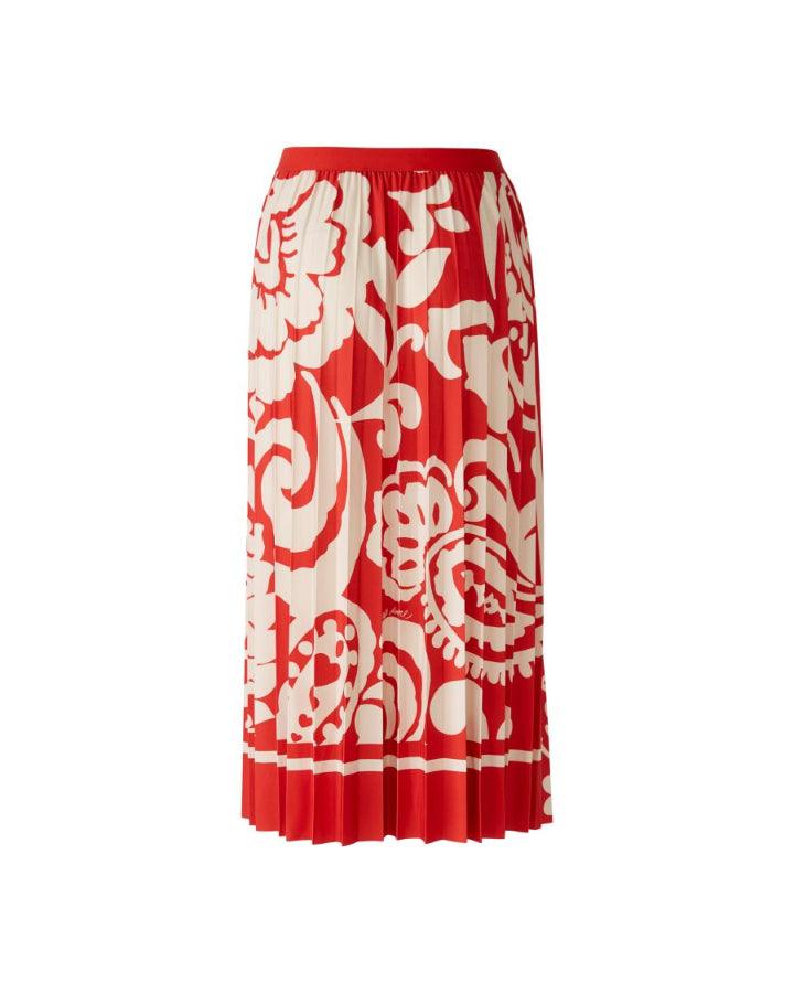 Oui Paisley Print Pleated Skirt