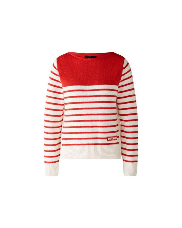 Oui Stripe Color Block Detail Pullover