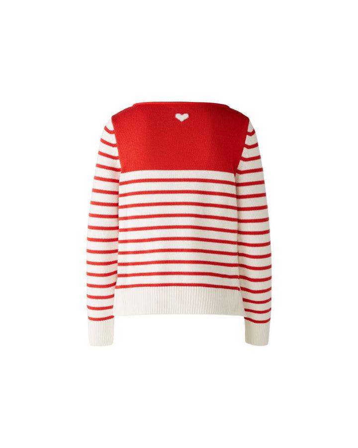 Oui Stripe Color Block Detail Pullover