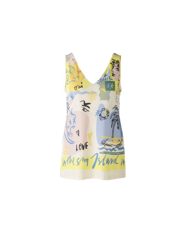 Oui Summery Motif Print Tank Top