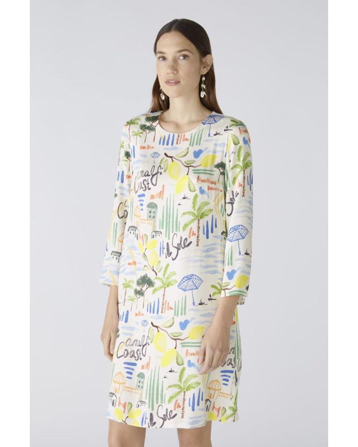 Oui Tropical Motif Print Dress