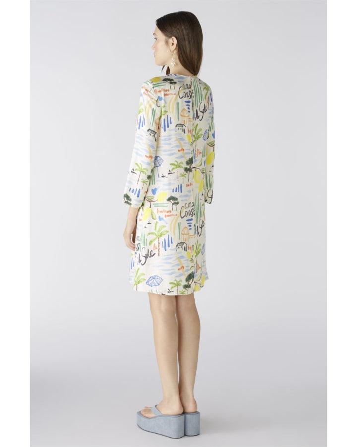 Oui Tropical Motif Print Dress