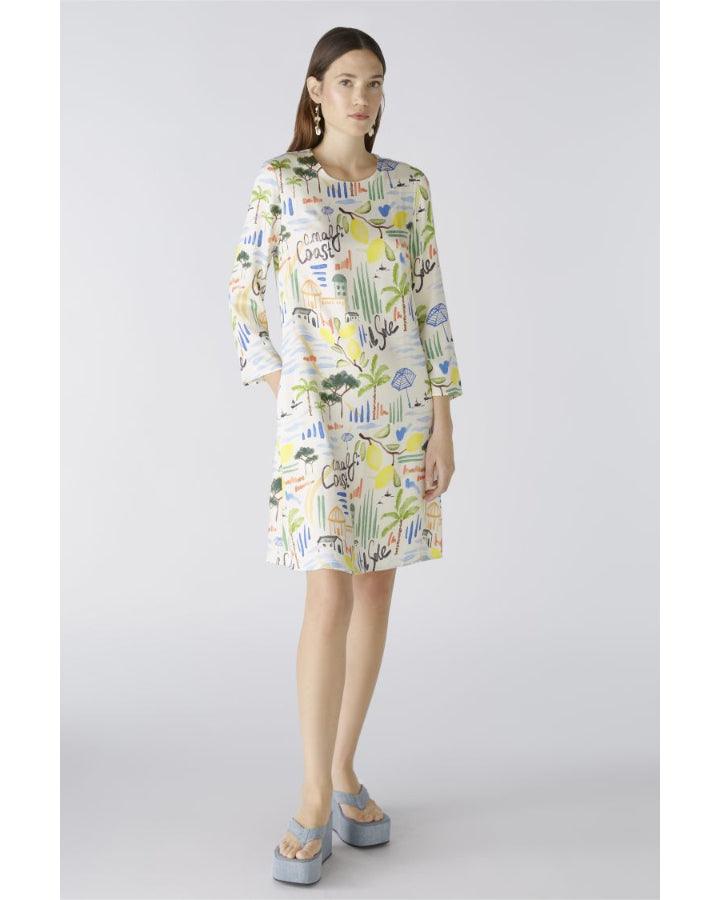 Oui Tropical Motif Print Dress