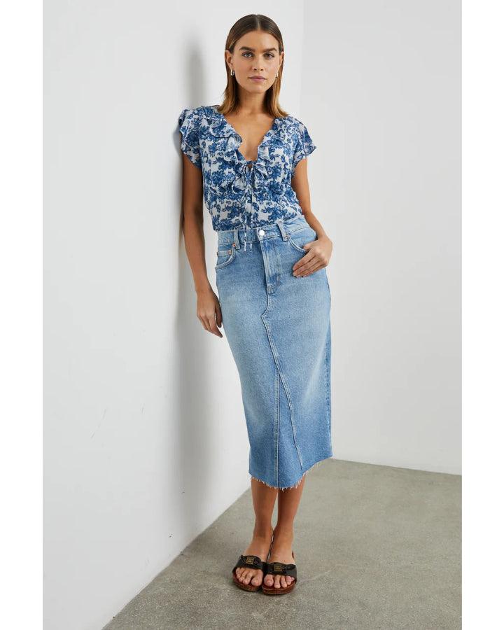 Rails Carmine Chambray Floral Top