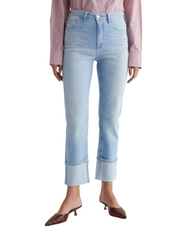 Saige Cropped Wide Turned Up Hem Jeans