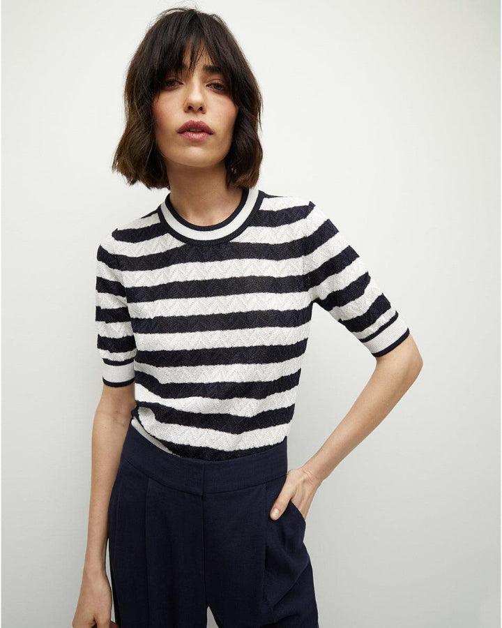 Veronica Beard Lisbeth Stripe Knit Top