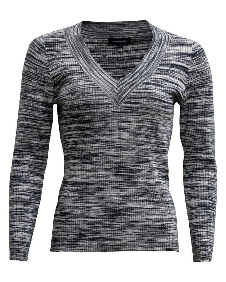 525 America - Ribbed V-neck Knit