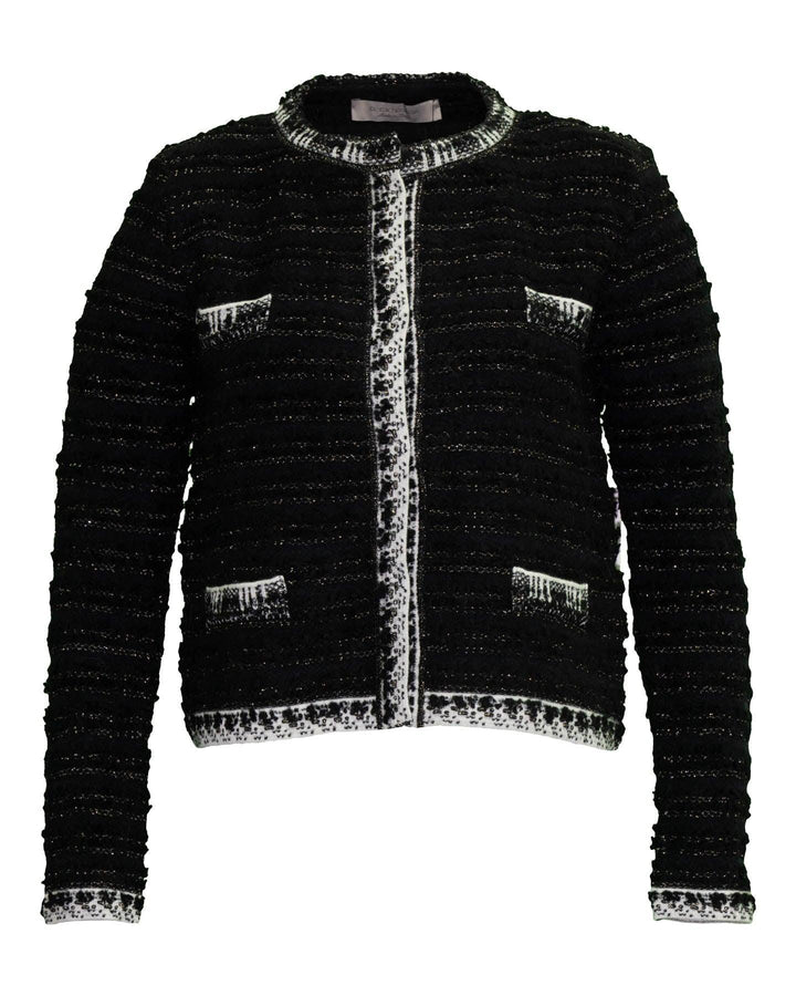 D-Exterior - Tweed Snap Jacket Black